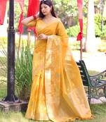 Floral Woven Design Zari Mysore Silk Saree