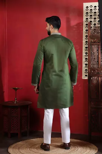 Mahendi embroidered kurta payjama for mens' traditional looks