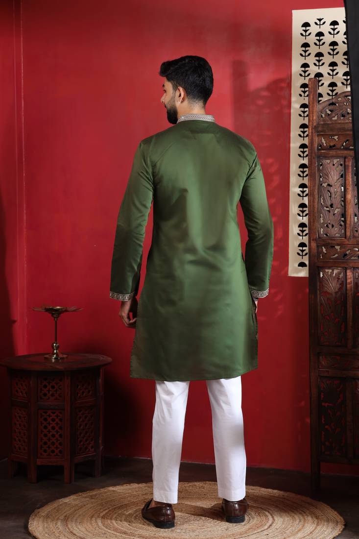 Mahendi embroidered kurta payjama for mens' traditional looks