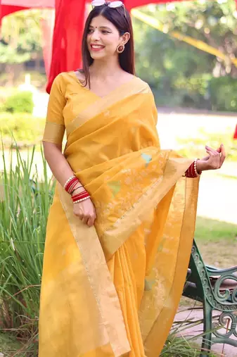 Floral Woven Design Zari Mysore Silk Saree