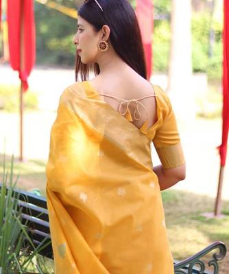 Floral Woven Design Zari Mysore Silk Saree 5