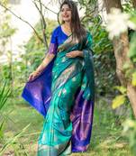 Ethnic Motifs Zari Silk Banarasi Saree
