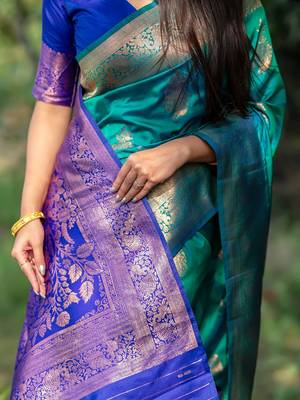 Ethnic Motifs Zari Silk Banarasi Saree 4