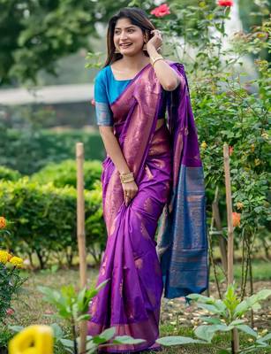 Ethnic Motifs Woven Design Zari Banarasi Saree 2