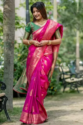 Floral Zari Silk Banarasi Saree