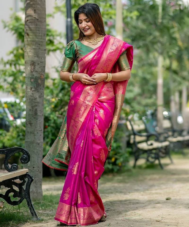 Floral Zari Silk Banarasi Saree