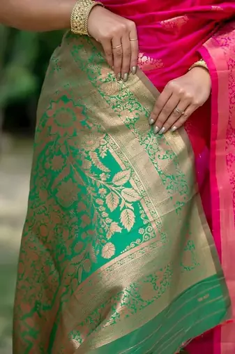 Floral Zari Silk Banarasi Saree