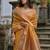 Canary Yellow Woven Design Linen Silk Zari Butti Weaves Saree