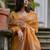 Canary Yellow Woven Design Linen Silk Zari Butti Weaves Saree