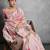 Floral Printed Zari Tussar Saree With Tassels