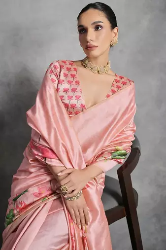 Floral Zari Tussar Saree