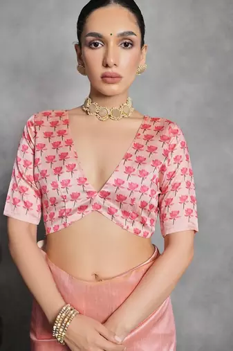 Floral Zari Tussar Saree