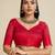 Solid Contrast Temple Border Raw Silk Saree with Striped Zari Woven Detail