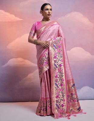 Floral Woven Design Zari Paithani Saree 1