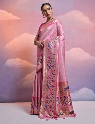 Floral Woven Design Zari Paithani Saree 2