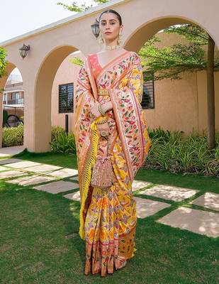 Ethnic Motifs Zari Art Silk Paithani Saree 1
