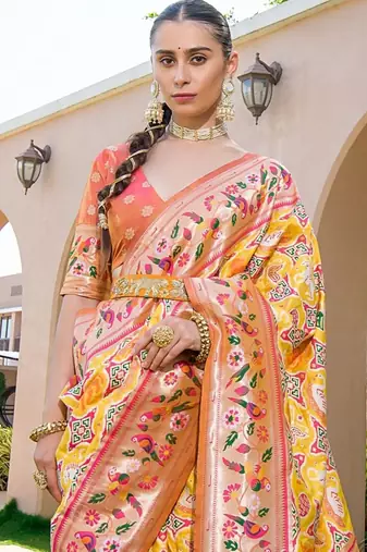 Ethnic Motifs Zari Art Silk Paithani Saree