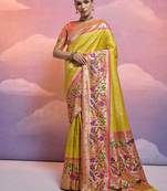 Ethnic Motifs Woven Design Zari Paithani Saree