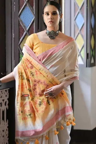 Woven Design Pure Cotton Muga Saree