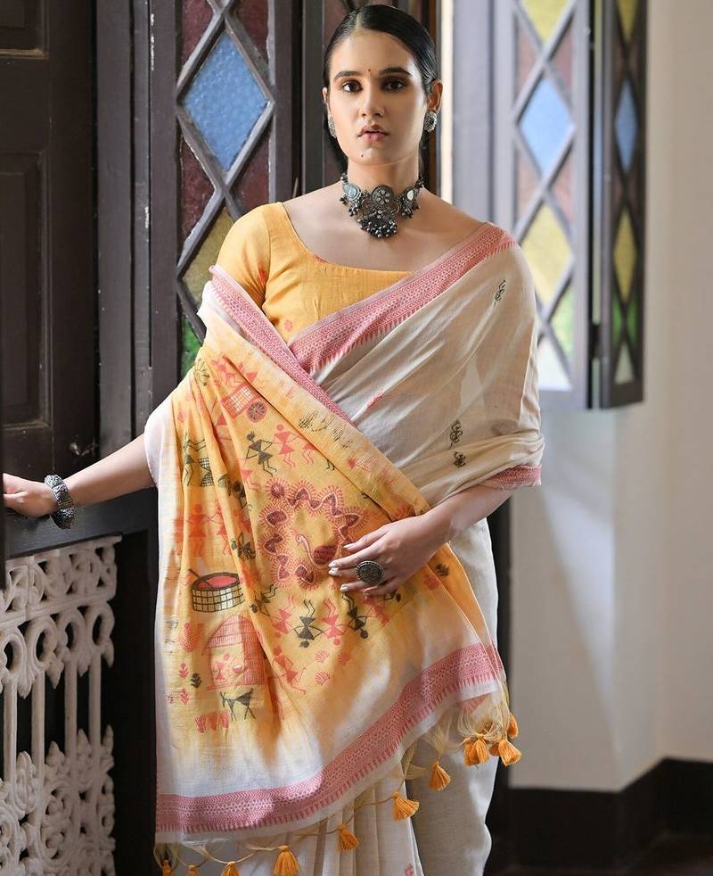 Woven Design Pure Cotton Muga Saree