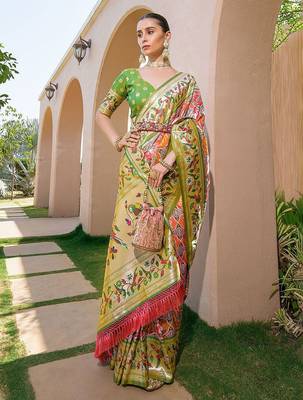 Ethnic Motifs Zari Paithani Saree 1