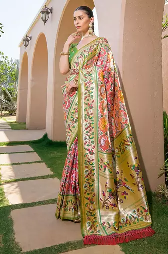 Ethnic Motifs Zari Paithani Saree