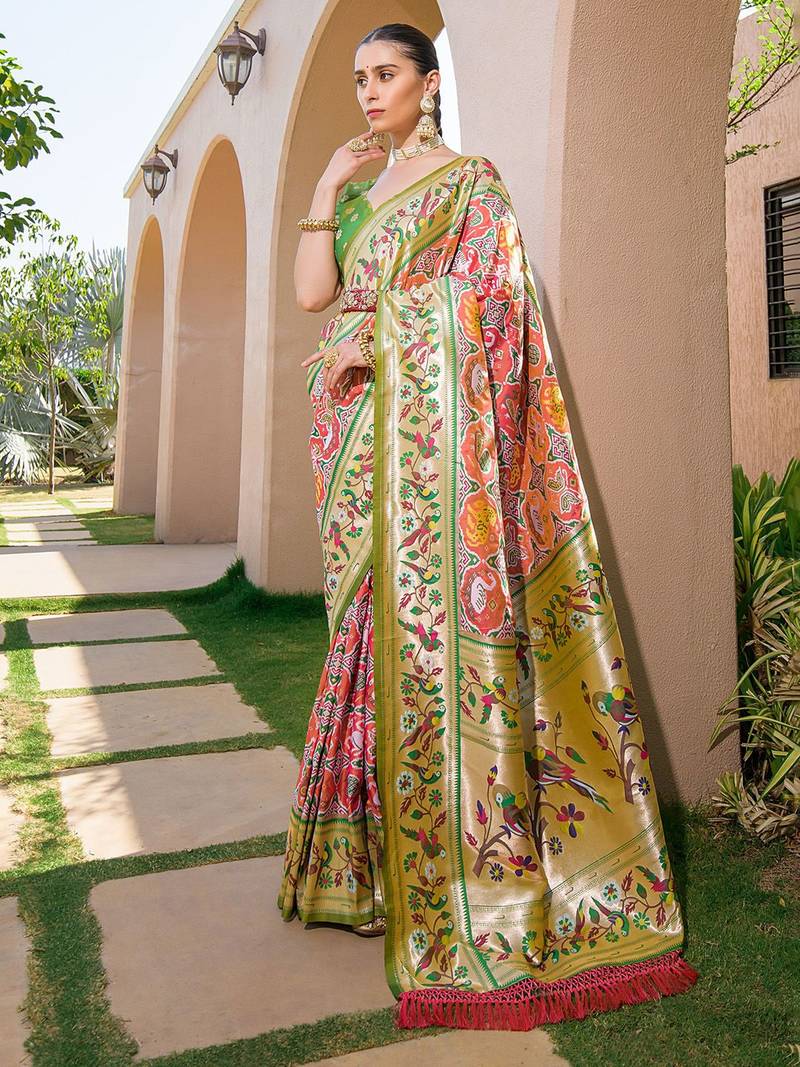 Ethnic Motifs Zari Paithani Saree