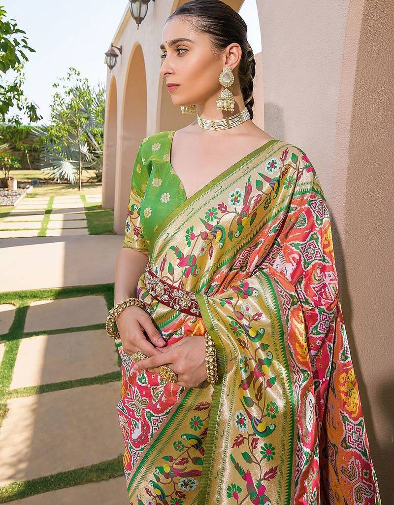 Ethnic Motifs Zari Paithani Saree