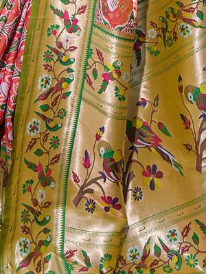 Ethnic Motifs Zari Paithani Saree 4