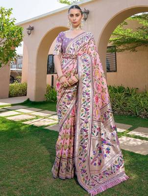 Ethnic Motifs Zari Paithani Saree 1