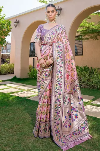 Ethnic Motifs Zari Paithani Saree