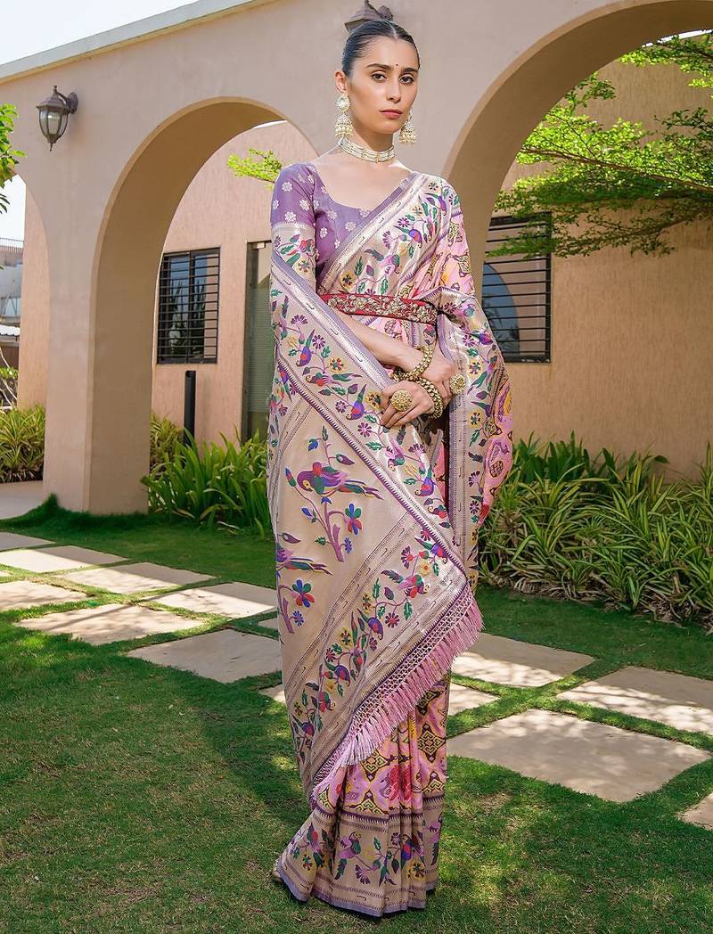 Ethnic Motifs Zari Paithani Saree