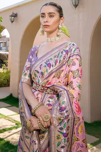 Ethnic Motifs Zari Paithani Saree
