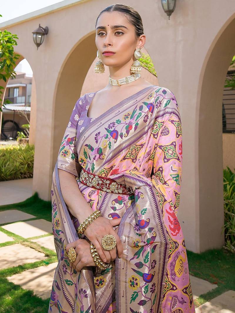 Ethnic Motifs Zari Paithani Saree