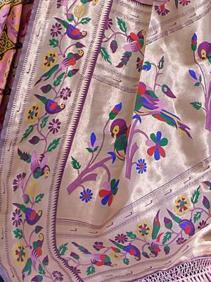 Ethnic Motifs Zari Paithani Saree 4