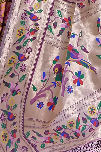 Ethnic Motifs Zari Paithani Saree