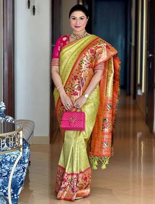 Woven Design Zari Art Silk Paithani Saree 2