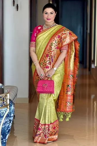 Woven Design Zari Art Silk Paithani Saree