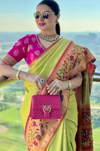 Woven Design Zari Art Silk Paithani Saree