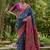 Peacock Firozi Ethnic Motifs Woven Design Zari Pashmina Silk Sarees