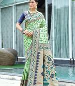 Ethnic Motif Woven Design Zari Art Silk Patola Saree