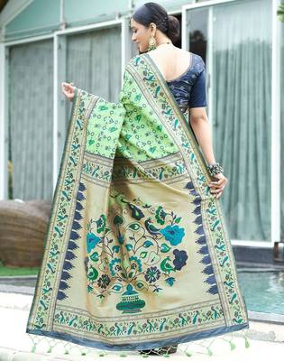 Ethnic Motif Woven Design Zari Art Silk Patola Saree 3