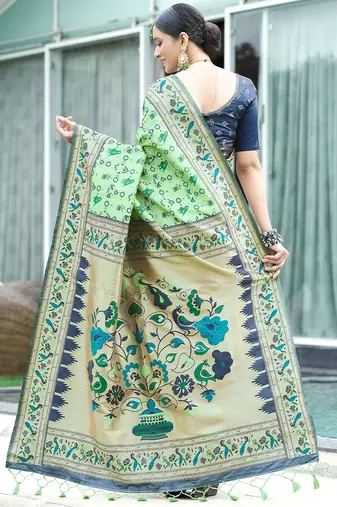 Ethnic Motif Woven Design Zari Art Silk Patola Saree