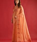Woven Design Zari Pure Cotton Chanderi Saree