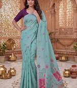 Floral Pure Cotton Fusion Chanderi Saree