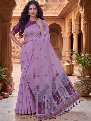 Floral Pure Cotton Chanderi Saree 1