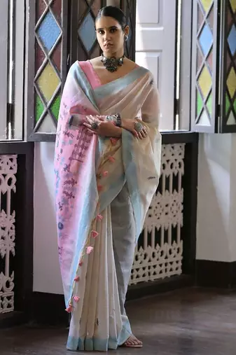 Warli Pure Cotton Muga Saree