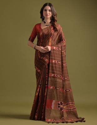 Woven Design Pure Cotton Ikat Saree 1