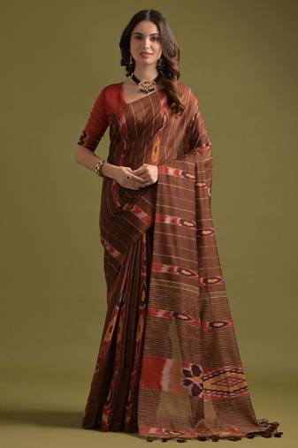 Woven Design Pure Cotton Ikat Saree