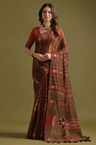 Woven Design Pure Cotton Ikat Saree